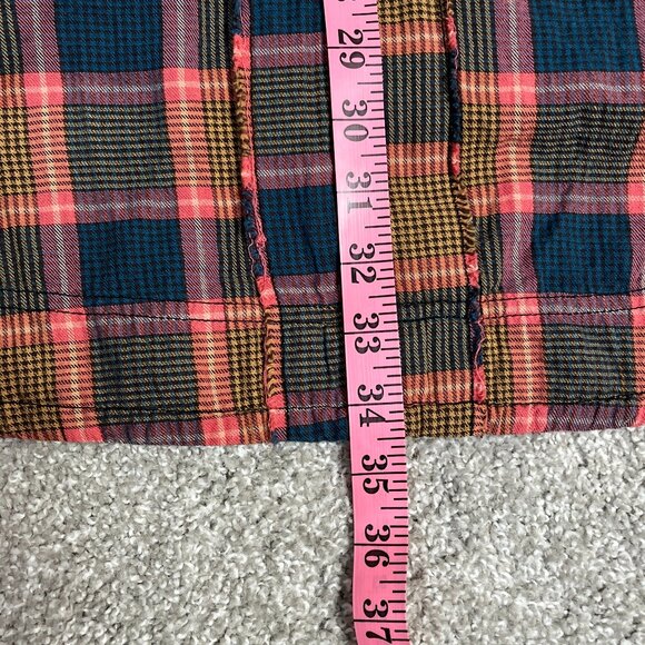 Free People We The Free Plaid Tunic Womens XS Shirt Dress Oversized Button Up - Picture 8 of 9